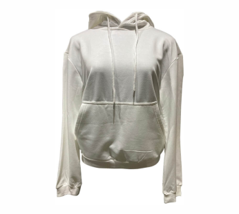 100% Polyester Soft Feel White Hoodie XXXLarge